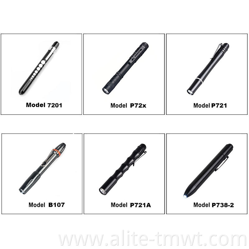 Aluminum Alloy Nurse Penlight with Pupil Gauge LED Medical Pen Lights for Nursing Doctors